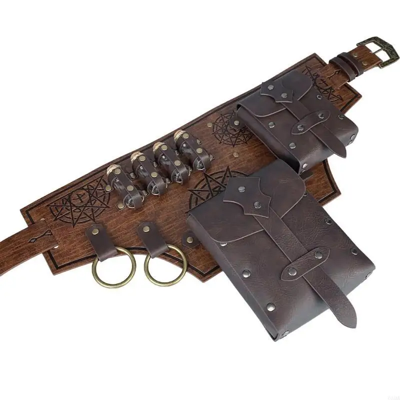 

Men Renaissances Costume Medieval Vikinges Costume Accessories Set for Halloween 6XDA