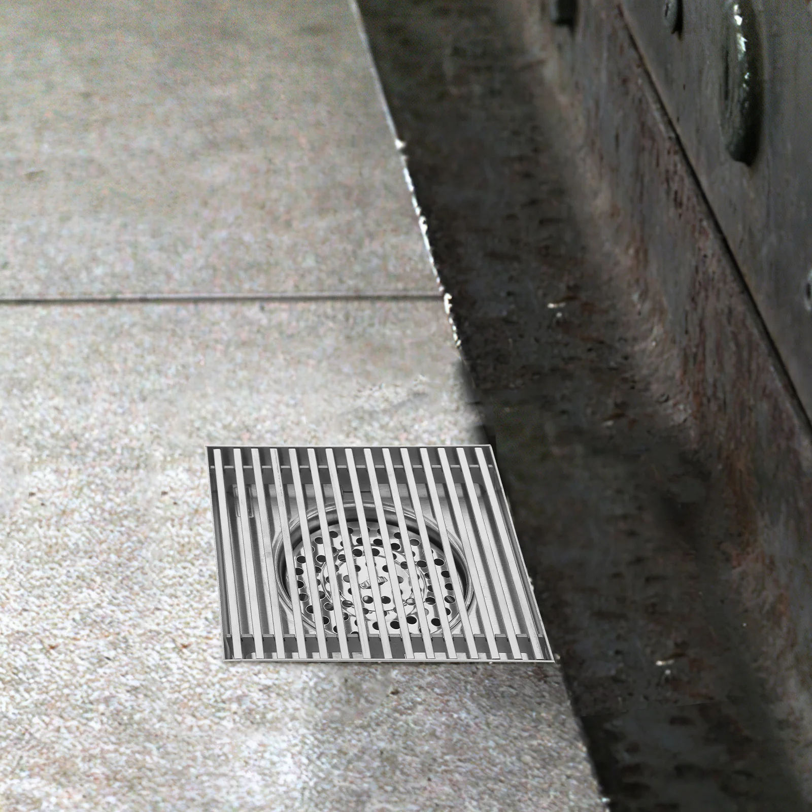

Stainless Steel Large Diameter Square Drain Grate For Outdoor Garden Patio Floor Drain Clog Resistant Shower Strainer
