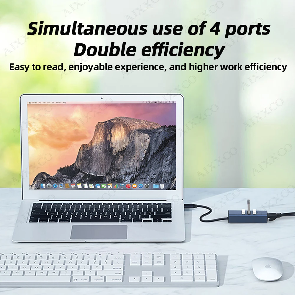 Aluminium alloy Usb Hub 3 0 Hub Usb Splitter Several Ports Multi Usb Hub 3.0 Hab Extensor Computer Accessories with RJ45