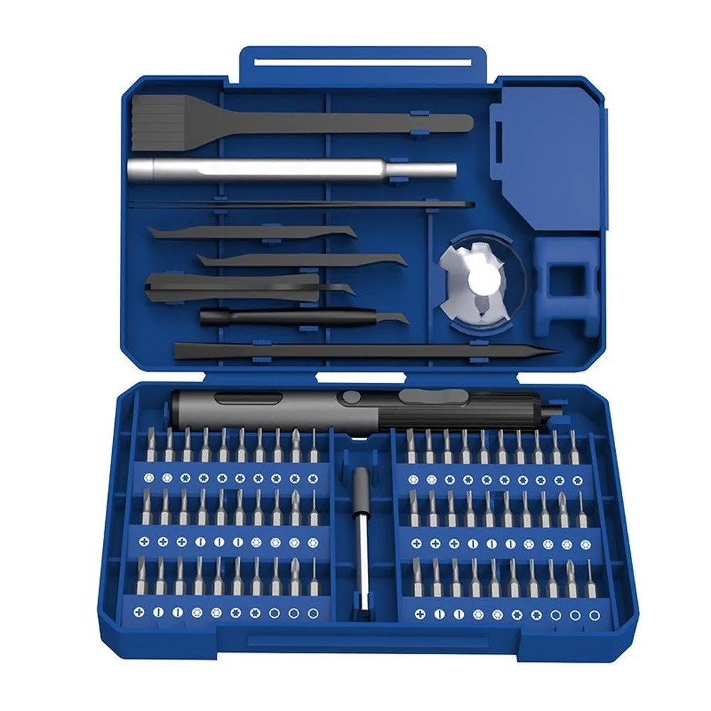 76 Piece Rechargeable Electric Screwdriver Set Repair Tool Kit With Prying Tools For Cell Phone Home Appliance Maintenance