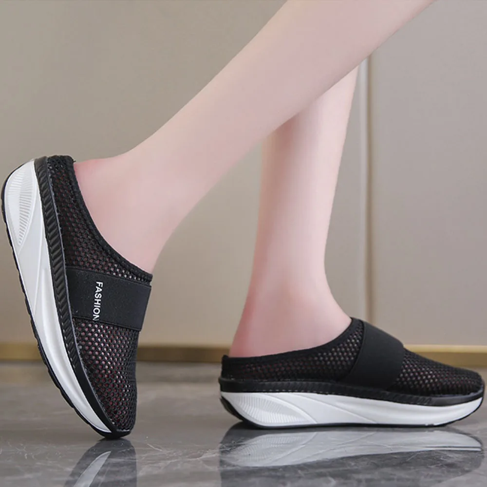 Women Slingback Sandals 2024 Summer Mesh Ladies Breathable Casual Shoes 35-43 Large-Sized Female Home Outdoor Slip On Slipeprs