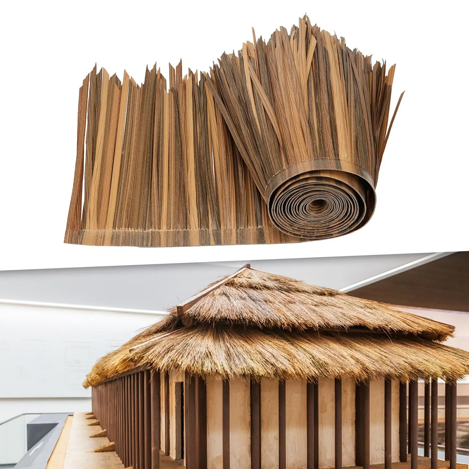 Straw Roof Thatch Fake Multipurpose 1M Fitments Simple Using Decoration Grass Skirting Roof DIY for Garden Bar Tiki Bar Outdoor