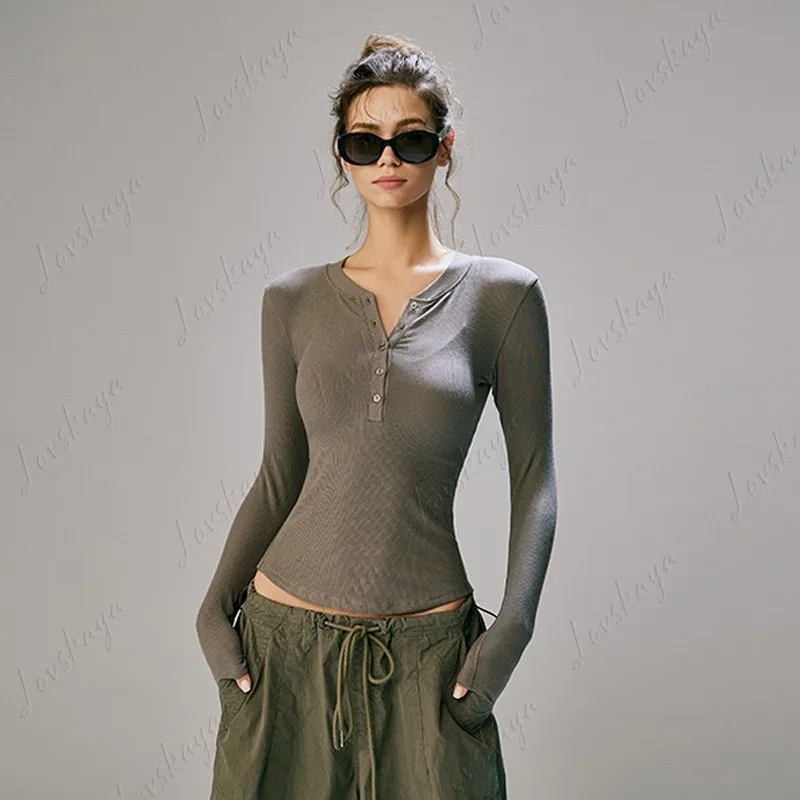 

Спортивная одежда для фитнеса, которая делает вас стройнее. Женская осенняя облегающая футболка с длинным рукавом.