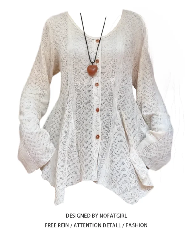 

Женский трикотажный топ больших размеров: повседневный, свободного кроя, с V-образным вырезом, длинными рукавами-колокол, асимметричным подолом, модный, стройнящий силуэт