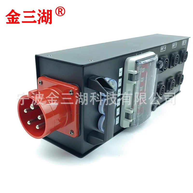 5-pin 32A Plug to 6-gang 20A Socket Waterproof Power Distribution Unit Portable Distribution Box Made in China