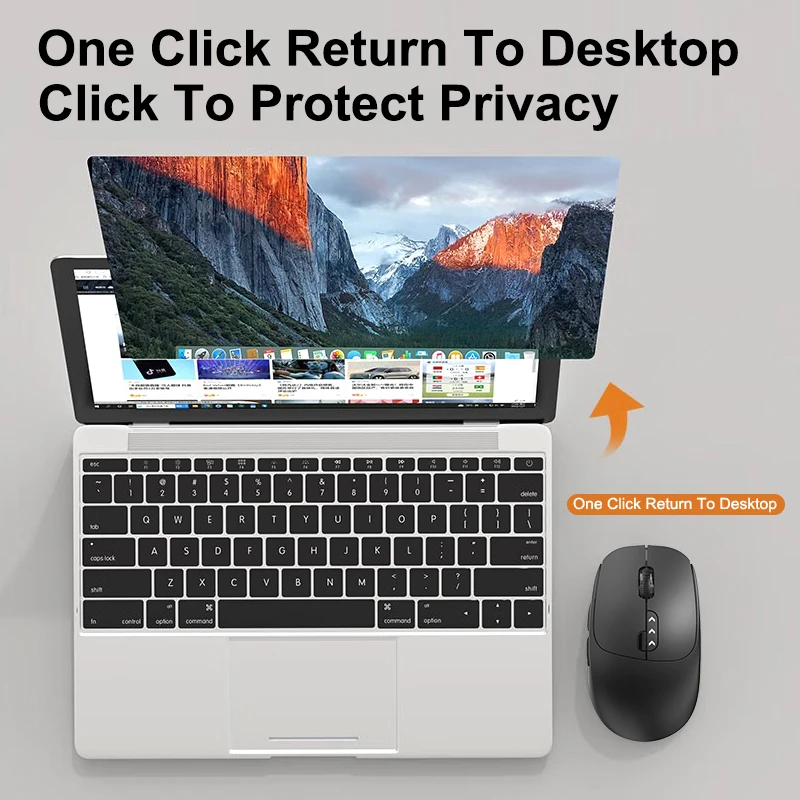 Wireless Mouse with USB Receiver Ergonomic Design Rechargeable Mouse with Power Display for Macbooks Laptops Windows PC