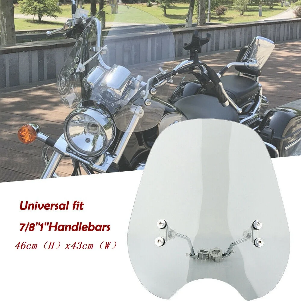 

Universal Fit 7/8 Inch 1 Inch Motorcycle Windshield Clear Windscreen Mount Kit For Honda Yamaha