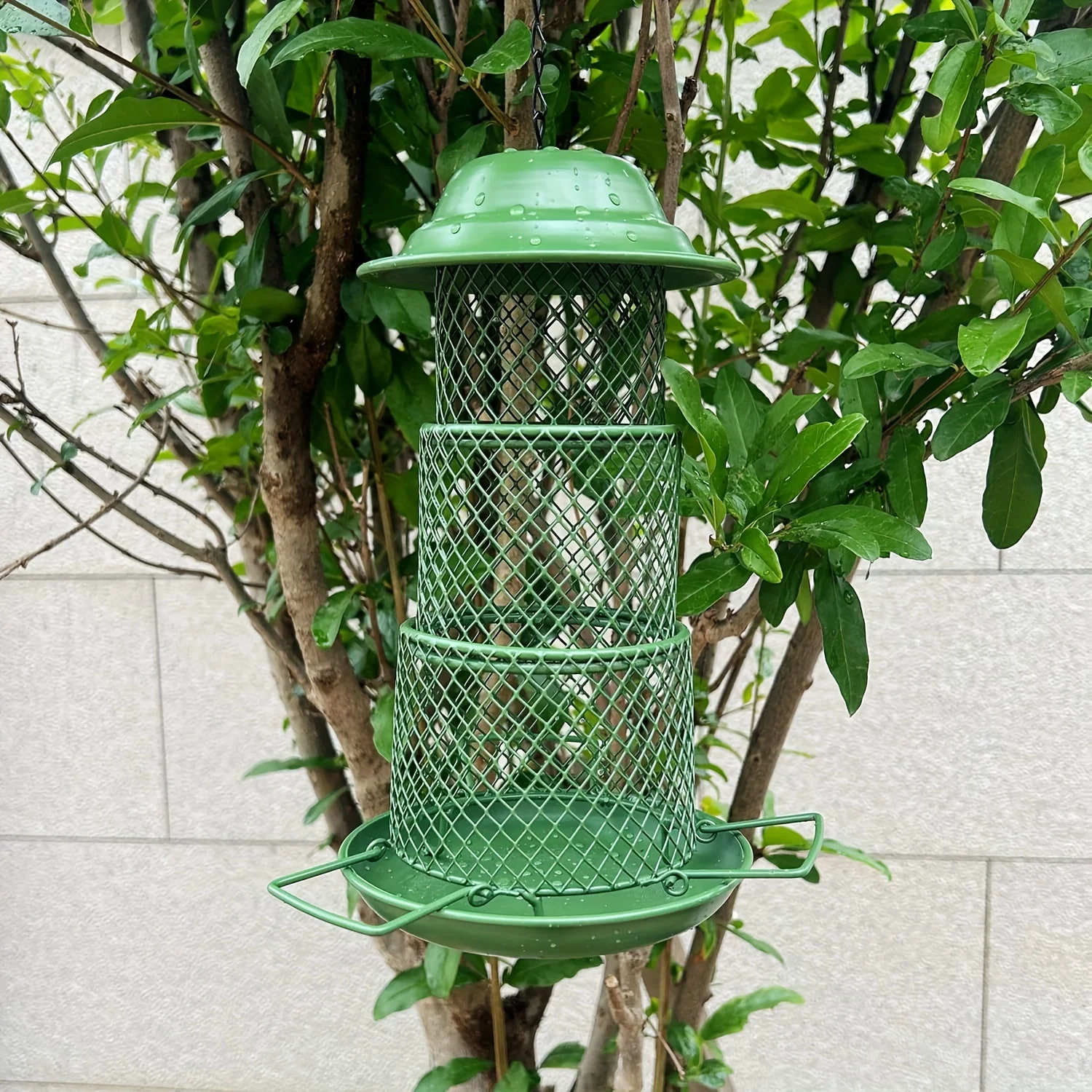 

Hanging Bird Feeder - Outdoor Metal Feeder for Wild Birds - No Electricity Required - Suitable for Backyard Use