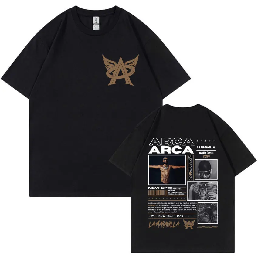 Camisetas con portada del álbum del rapero Arcángel ARCA 2024, ropa para hombre, camiseta Harajuku de Hip Hop, Camiseta informal de verano 100% de algodón Unisex