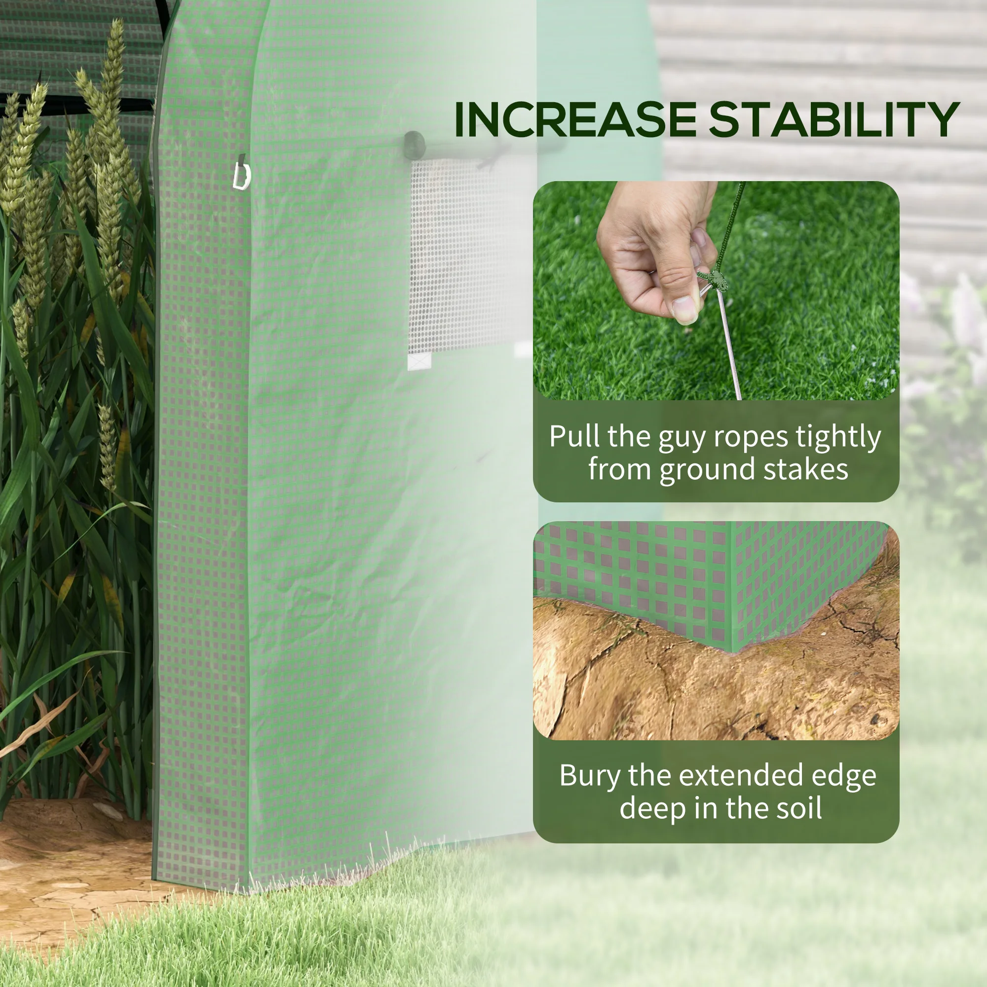 Tomato Greenhouse with 2 Roll-Up Doors, Portable Green House, 185 X 94 X 150cm