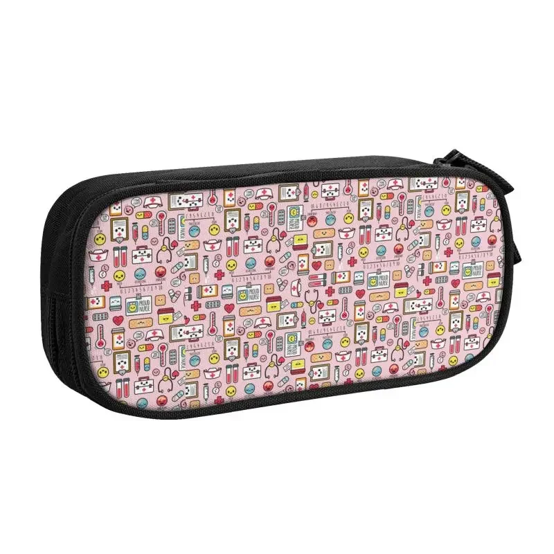 Custom Proud To Be A Nurse Kawaii Pencil Case Girl Boy Large Capacity Health Care Nursing Pencil Box Students Stationery