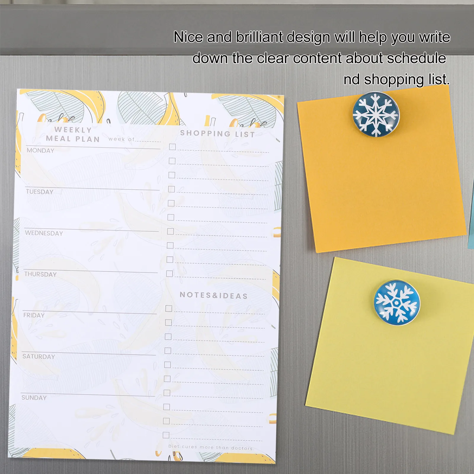 Magnetic Schedule Notepad Refrigerator Shopping List Memo Pad Strong Adhesion Non-Slip Metal Surface Desk Office Kitchen Use