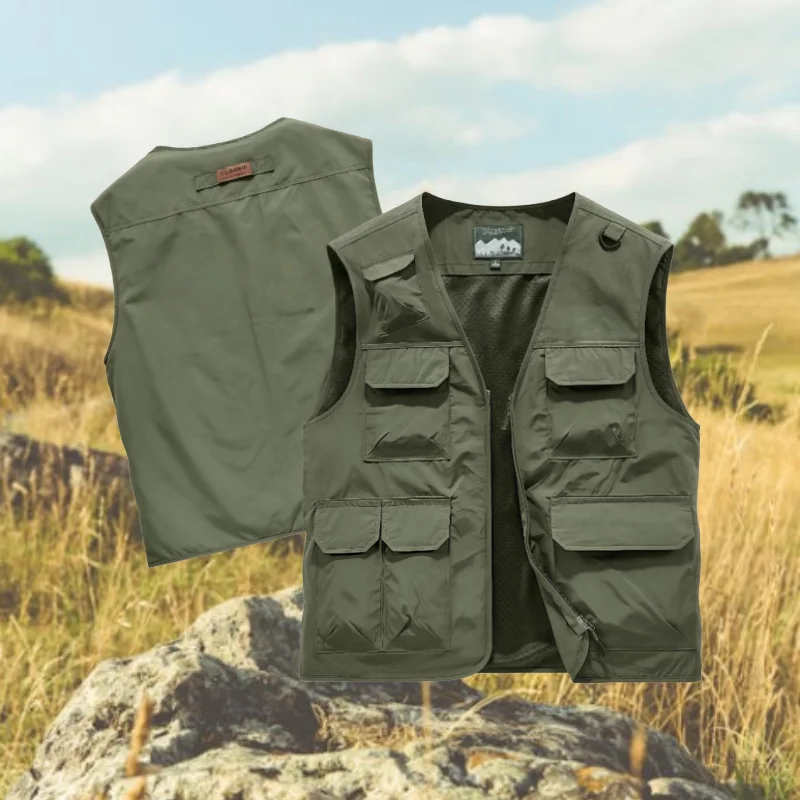 

Мужской сетчатый жилет 6XL, тонкий трендовый дышащий повседневный жилет с несколькими карманами 2025 для альпинизма и рыбалки на открытом воздухе