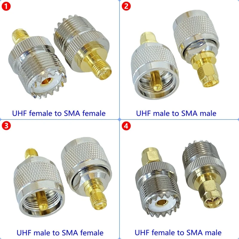 PL259 UHF SO239 To SMA Male Plug&Female Jack Coaxial Adapter Connector Wire Terminals Straight SMA To UHF Male Female RF Brass