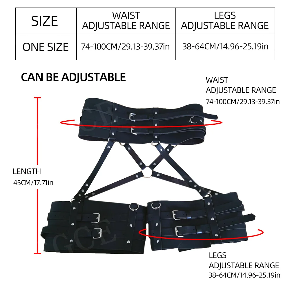 여성용 섹시한 허리 다리 본디지 허벅지 하네스 벨트, PU 가죽 란제리 액세서리, Bdsm 고스 페티쉬 의류 축제 레이브 복장