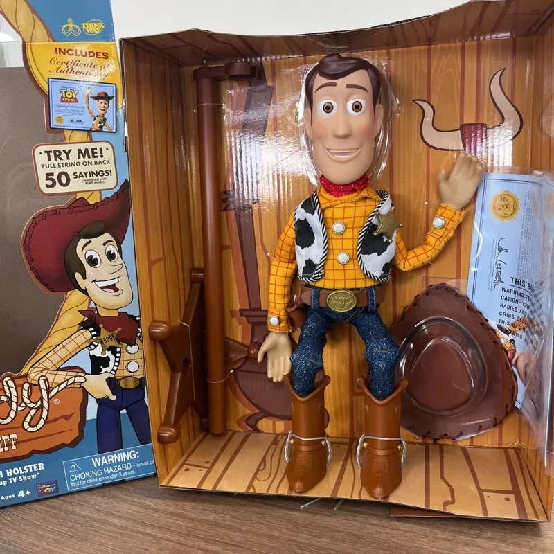

In Stock Hot Disney Pixar Toy Story Woody Action Figures English Movie Sound Character Cloth Cowboy Dolls Birthday Gifts Toys