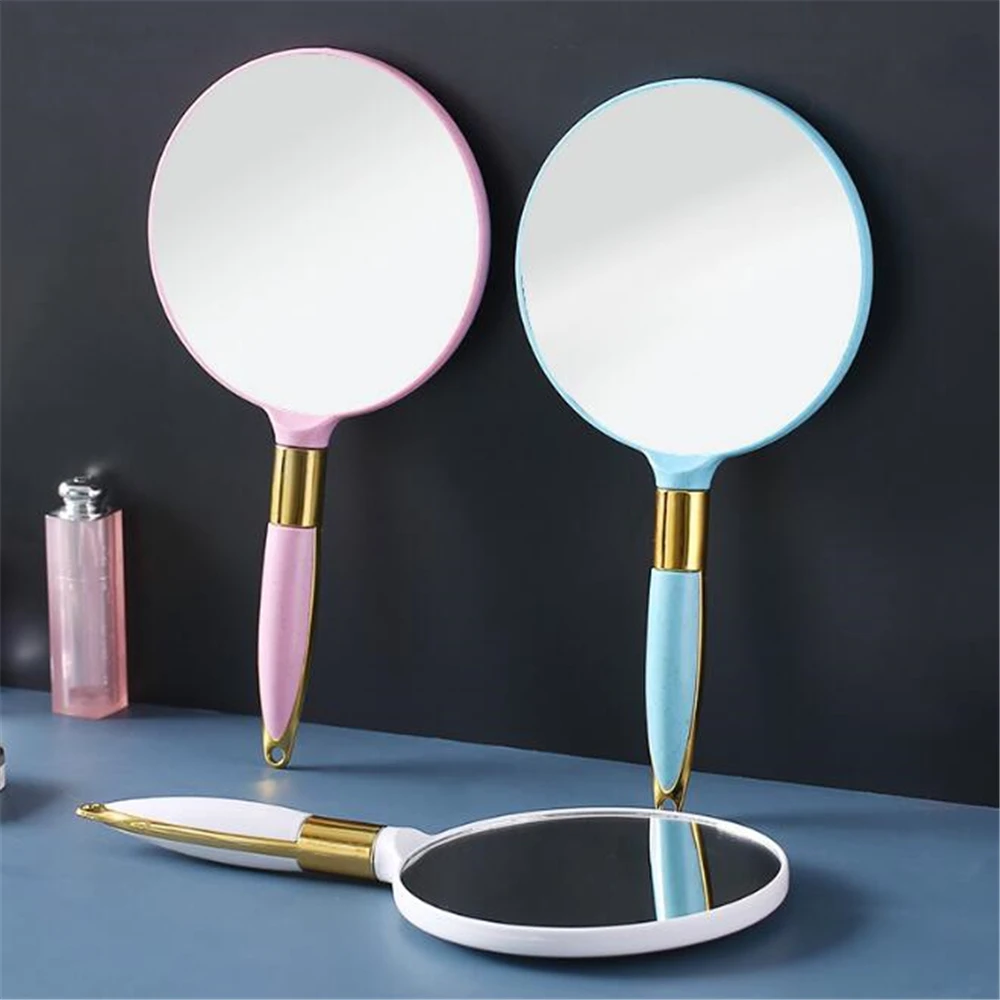 Vintage Handheld Makeup Mirror Vanity  Hand  SPA Salon   With Handle Cosmetic Compact  for Women