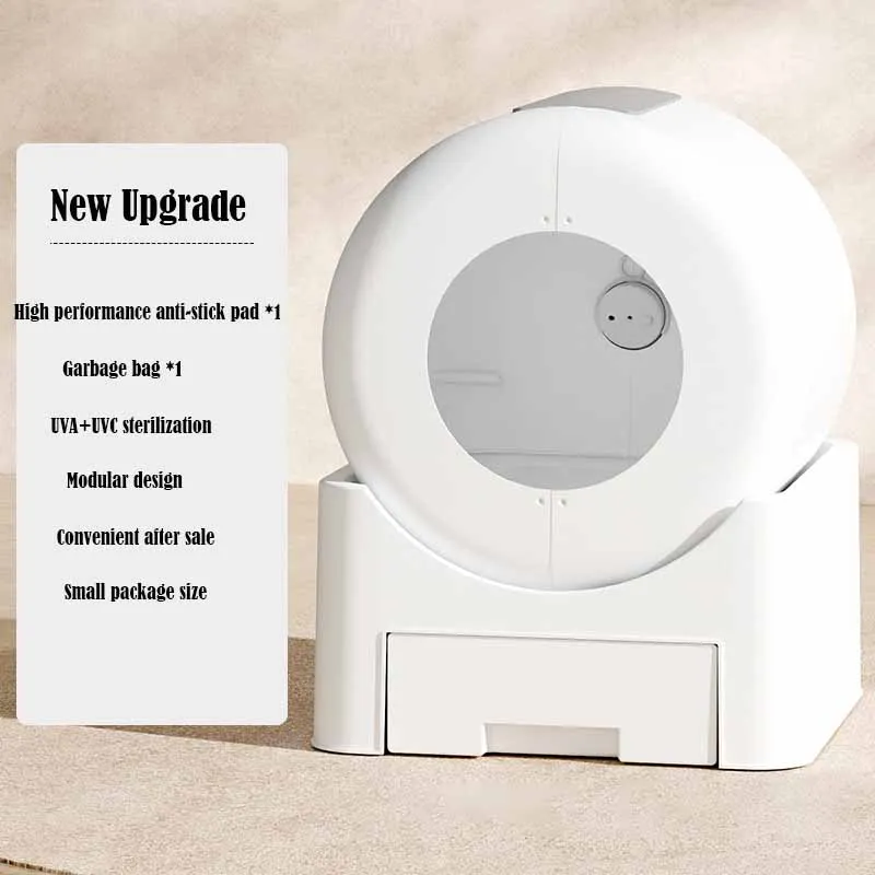 Multiple Cats Smart Lavatory White Automatic Self-Cleaning Cat Litter Box App Controlled With Health Monitoring