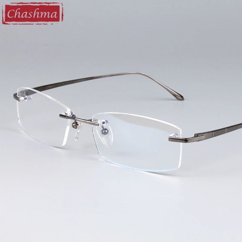 

Chashma Prescription Glasses Men Optical Rimless Eyeglasses Frames Quality Eyewear Pure Titanium Spectacles for Recipe Lenses