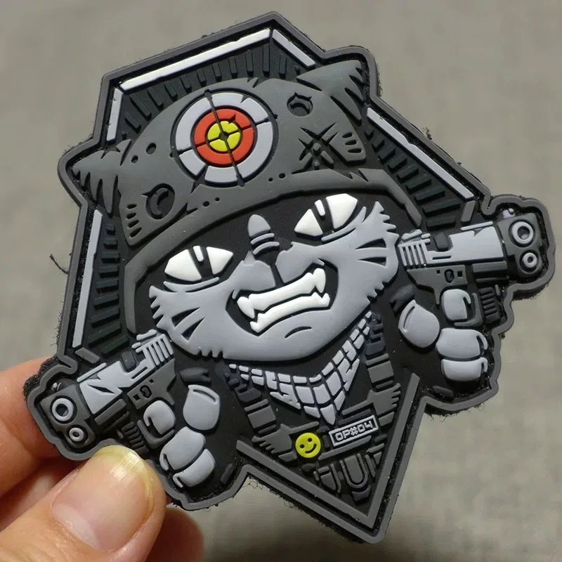 PATCHLAB Tactical Cat PVC Morale Badge Military Special Forces Army Armband Hook and Loop Patch Backpack Helmet Stickers