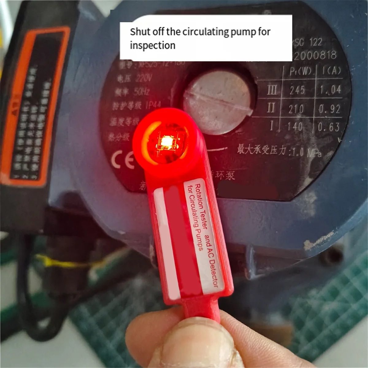 2025+ Compact Circulation Pump Rotation Tester for Heating Systems with AC Detection and Solenoid Valve Operation Test