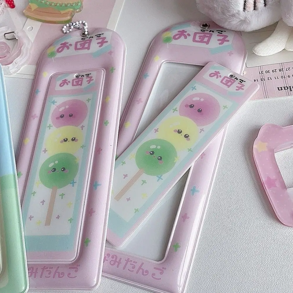 Original Life in Four Frames 4 Grid Card Holder with Keychain Multifunction Card Storage Case PVC Cute Photocard Holder Girls