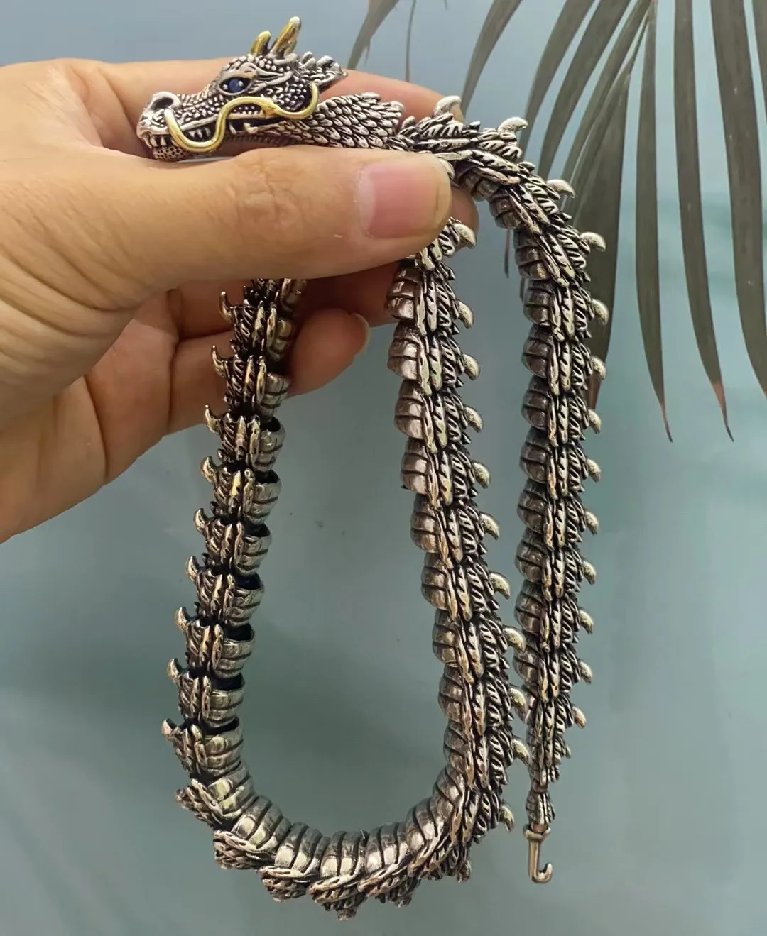 2024 Original Viking Black Gun Dragon Men Necklace Hip Hop Rock Style Horn Domineering Unisex Party Copper Vintage Punk Jewelry