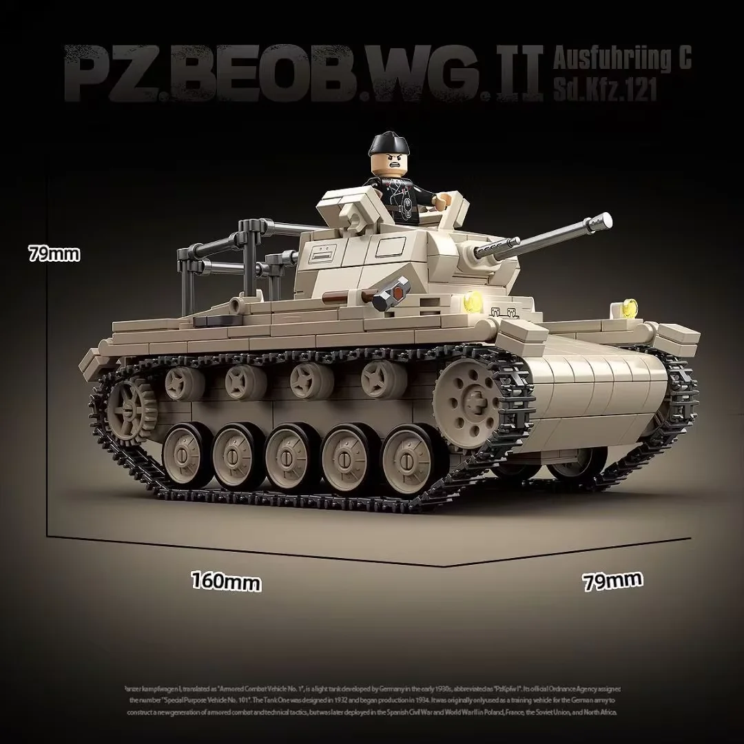 Full Crown Building 100275 Military No.2 C-Type Artillery Observation Tank Male Assembly Toy Gift