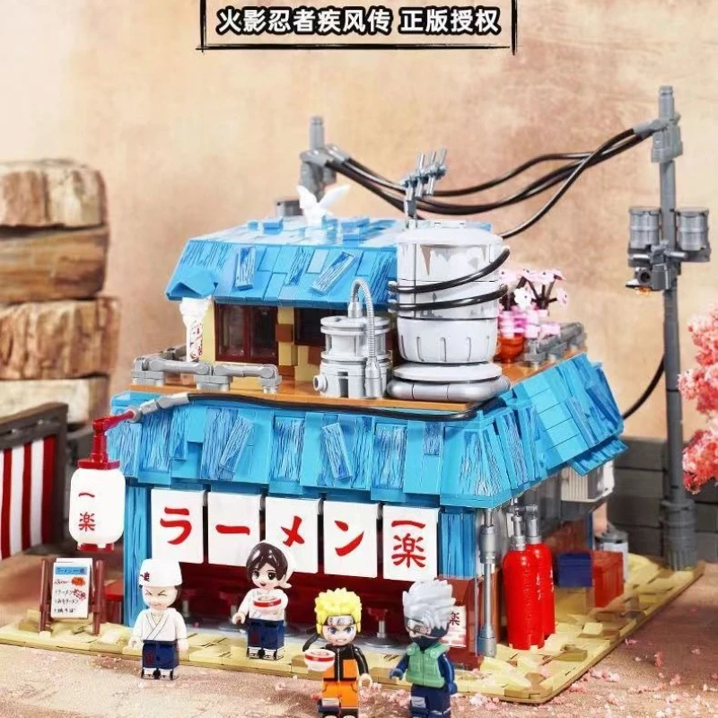 Keeppley Naruto Ichiro Lamian tienda de fideos modelo de bloques de construcción juguete educativo ensamblado para niños regalo de cumpleaños