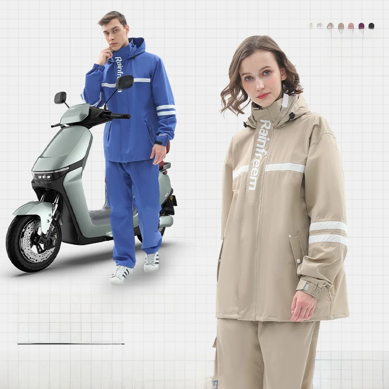 

Waterproof Rain Suit Women's Full Body Cycling Vehicle Raincoat And Rain Pants Set Fashionable Anti-Heavy Rain