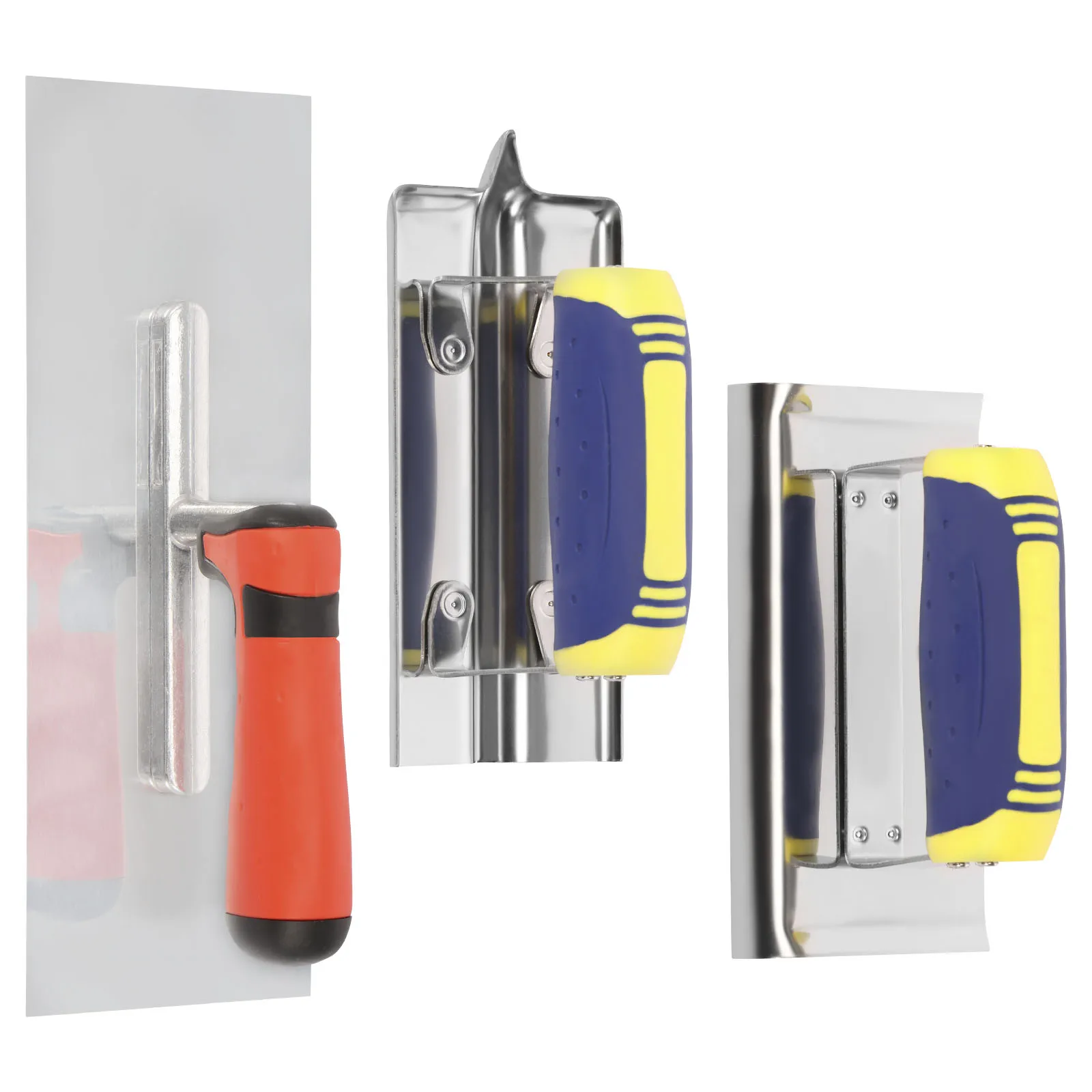 

2 to 3pc Stainless Steel Professional Bricklaying Trowel Cement Scraper Mud Board Construction Plastering Tool w/ Nonslip Handle