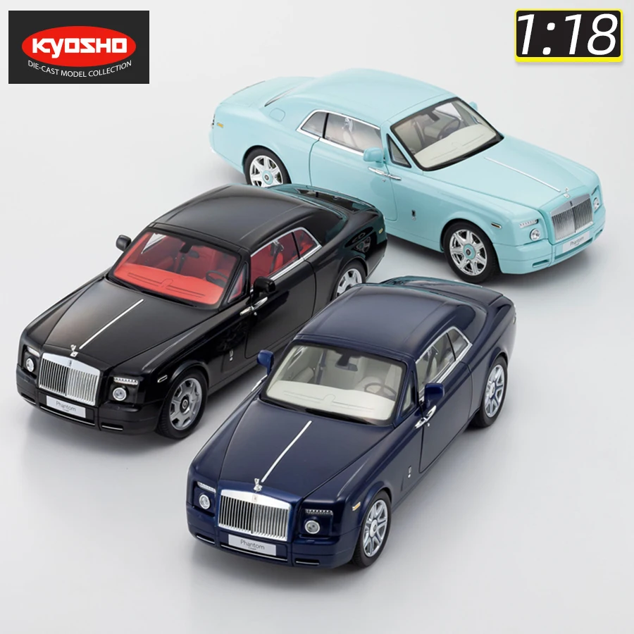 KYOSHO 1:18 scale new Rolls-Royce Phantom Two-door Retro sports car simulation alloy car model for holiday gift collection