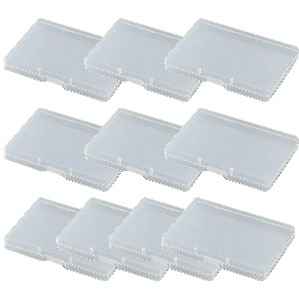 10pcs Transparent Plastic Storage Box Rectangle Box Case For Parts Tools Storage Box Jewelry Earring Display Case Bead Container