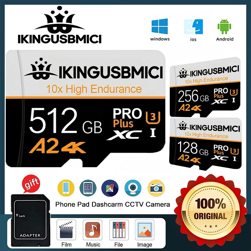 Ultimate Memory Card SD Cards Micro TF Card TF Cards 32GB 64GB 128GB 4K Waterproof A1 for Smartphone Tablet Nintendo Switch