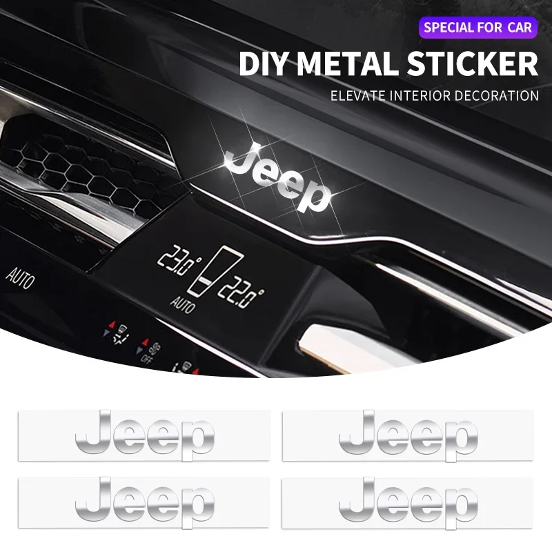 

10Pcs 3D Metal Car Badge Emblem Sticker Self Adhesive Car Exterior Accessories For Jeep Wrangler Grand Cherokee Compass