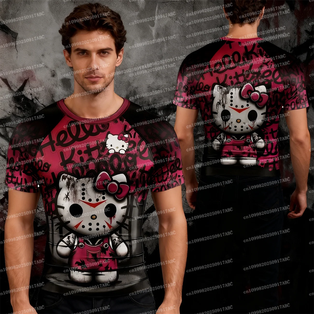 

Топ Hellokitty, спортивная одежда, детская футболка для тренировок по боксу, свободная мужская футболка с короткими рукавами, летняя детская уличная одежда, топ, женская футболка