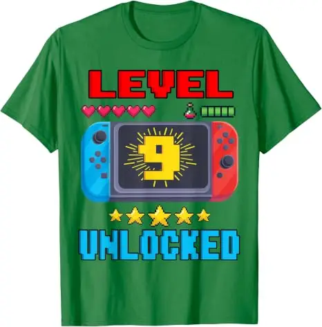 Level 9 Unlocked Video Gamer Vintage T-Shirt Jungenmode 9 Jahre alt Kleidung Y2k 9. Geburtstagsgeschenk für Söhne Neffe Gaming-T-Shirt – Detail 10
