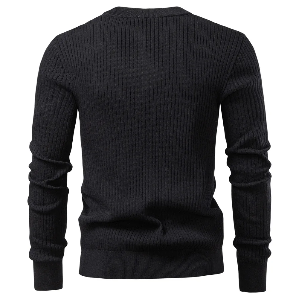 Man Sweater 2026 New Autumn Men Henry Collar Knitting T-shirt Casual Soft Knitted Basic Tee Long Sleeve Thermal Underwear