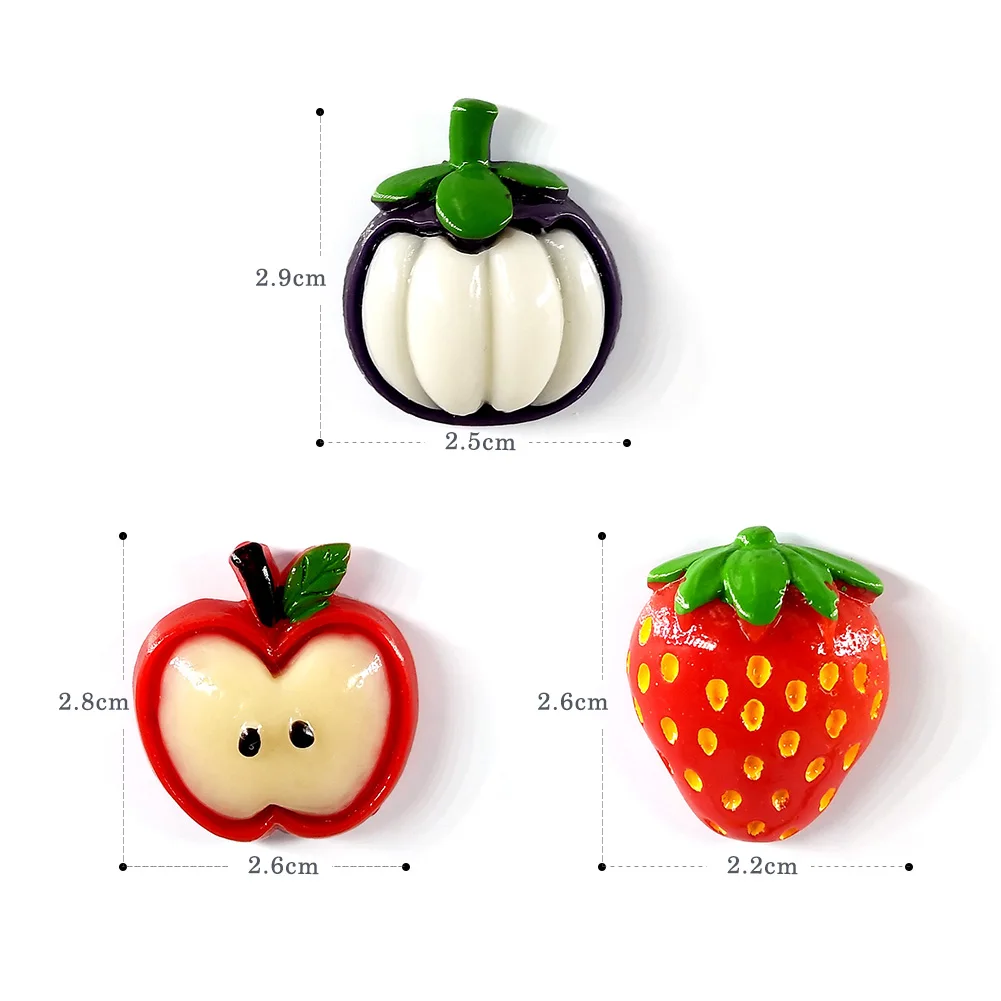 10pcs Fruits Resin Fridge Magnets Whiteboard Souvenir Refrigerators Magnetic Sticker Home Decor Kitchen Decoration Accessories view 4