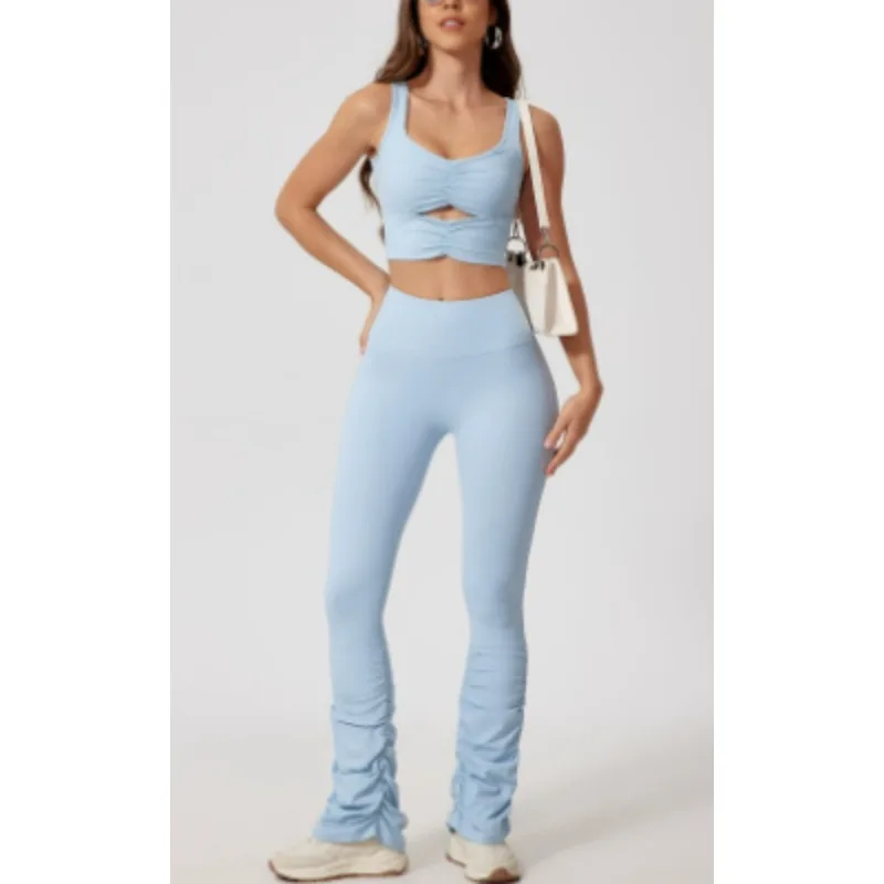 مجموعات اليوغا سلس الرياضة اللياقة البدنية عالية الخصر الورك رفع تشكيل السراويل الصدرية الصدرية دعوى تجريب الصالة الرياضية طماق مجموعات للنساء