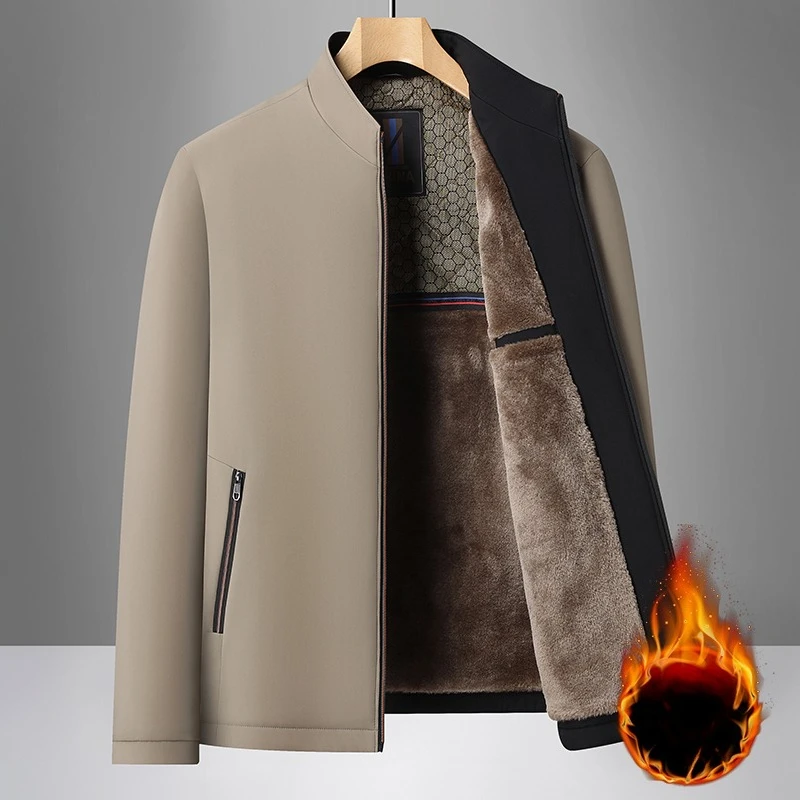 الشتاء سميكة الصوف الأعمال سترة الرجال الحلل الدافئة معطف للرجال السترات الاجتماعية الرسمية بلون الفاخرة مكتب اللباس معاطف #2