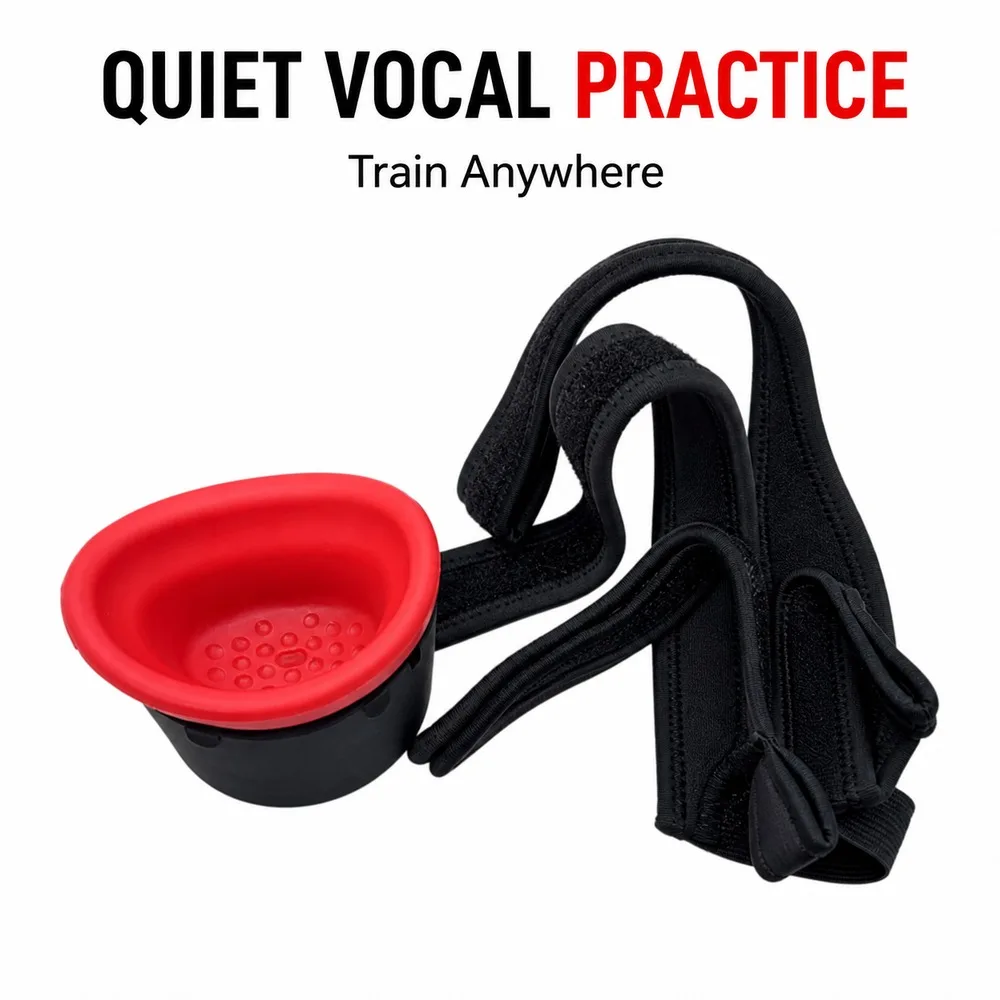 Portable Vocal Practice Damper with Adjustable Head Strap Soft Mouth Cushion for Singers Actors Home Rehearsal Training
