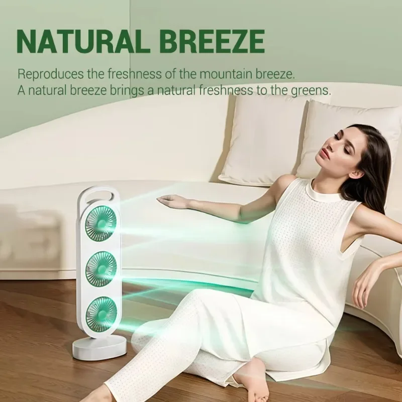 Air Cooler Fan Mini Rechargeable Battery Fan 1200mAh Small Portable Desk Stand Electric Personal Fan Household