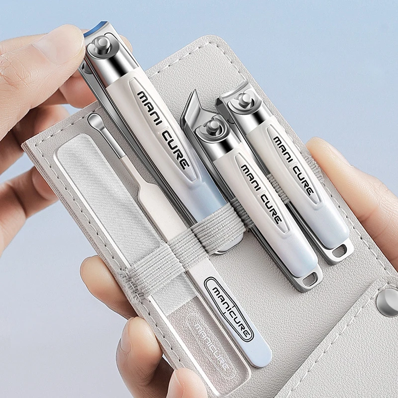 5 pcs/set Nail Clippers with Sharp Edge Cutter, Nail File, Ear Spoon Manicure and Pedicure Tool for Fingernails and Toenails Tra