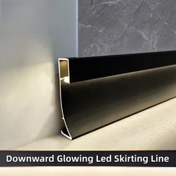 0.5M/1M Aluminium LED Profile H5cm/8cm Skirting LED Corner Bar Home Stair Linear Decor Lighting Baseboard With Milky Cover