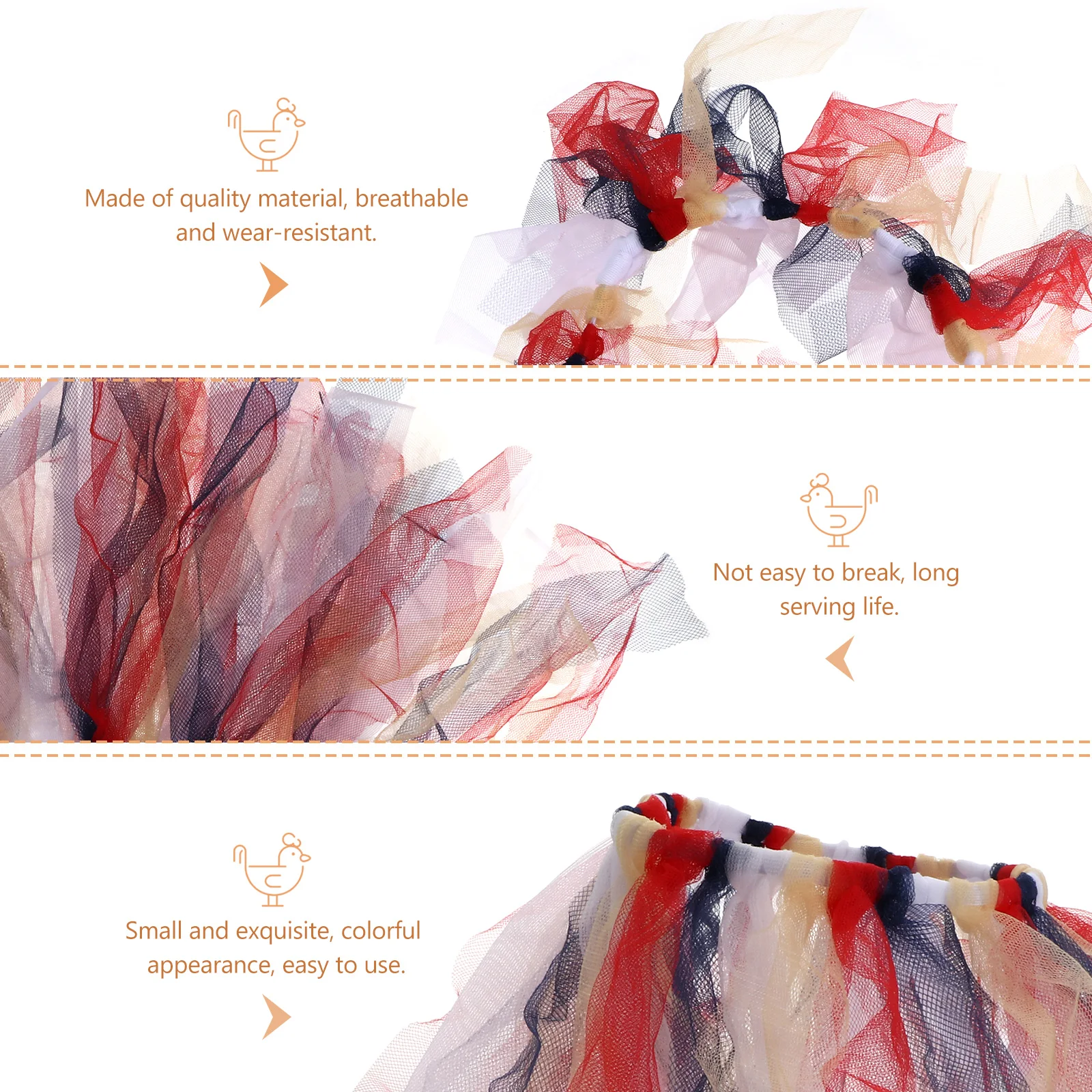 

Chicken Tutu Skirt Poultry Supply Breathable Wear Resistant Foldable Storage Small Exquisite Colorful Appearance Easy to Use Hen