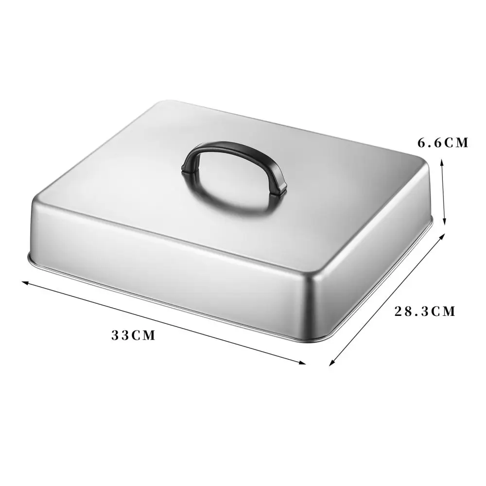 Food Grade 304 Stainless Steel Square Basting Cover Grill Lid For Steak Burger Melting Dome Kitchen Cooking Utensil Gadget