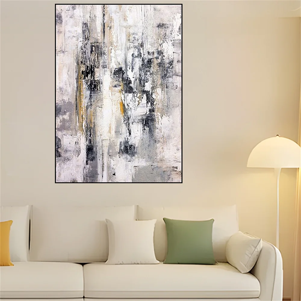 

100% Handmade Modern Mural Abstract Oil Painting On Canvas Colorful Thick Knife Poster Large Wall Art Pictures For Room Decor
