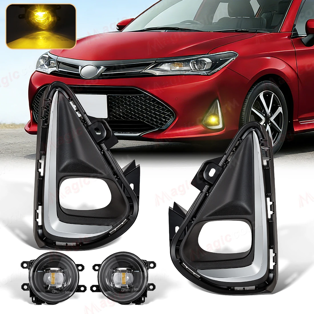 

For Toyota Corolla Axio 2018 2019 2020 2021 Fog Lamps Led DRL Daytime Running Lights Auto Halogen Daylights Car Accessories
