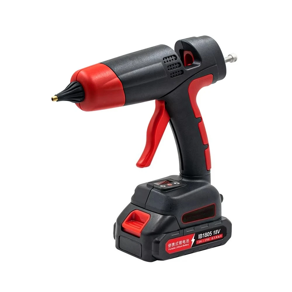 Professional Rechargeable Portable Hot Melt Glue Gun with 10 Copper Nozzles and Safety Lock for DIY Grade